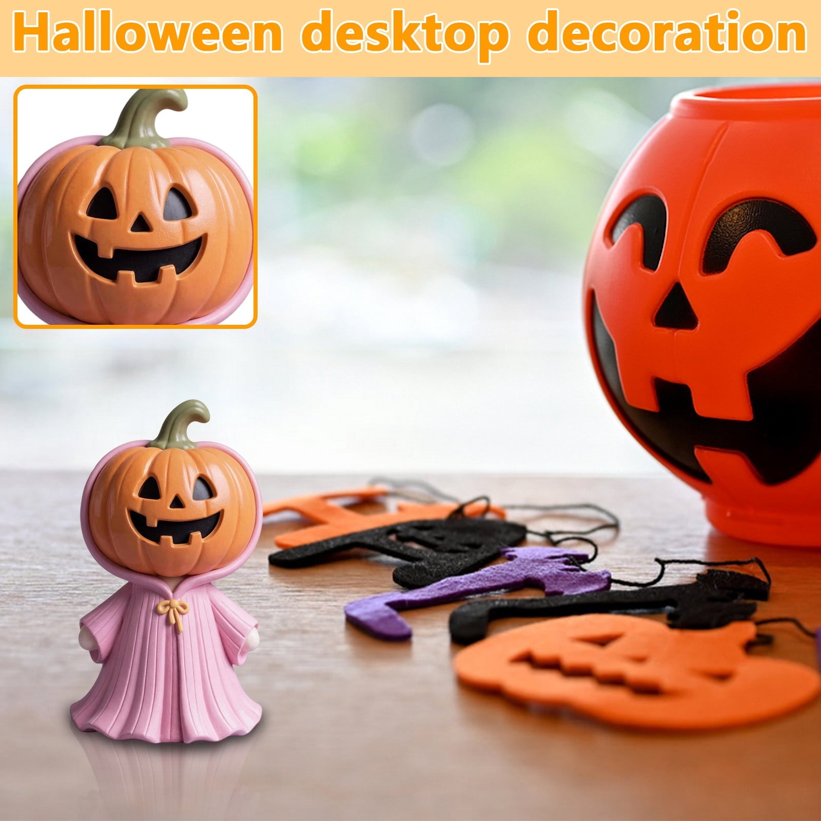 Spooksy™ 2PC C Minibee Halloween Resin Ornament 3D Cute Decor for Holiday Home Desktop Display