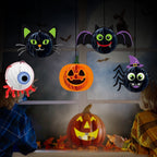 Spooksy™ Halloween Party Decorations 3D Hanging Honeycomb Ornaments Retro Pumpkin Skull Ghost Paper Ornaments Set with Hanging Rope for Indoor Haunted House Ceiling Decor 6 Pcs