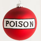 Spooksy™ Poison Skull and Crossbones Red Polish Glass Ball Halloween Ornament Made Poland by Thomas Glenn