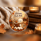 Spooksy™ Autumn Book Nook Ghost Acrylic Halloween Hanging Ornament
