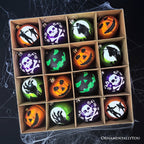 Spooksy™ The Face of Spooky Horror 16 Piece Ornament Shatterproof Bundle Set, Halloween Pumpkin, Zombie, and Goblin