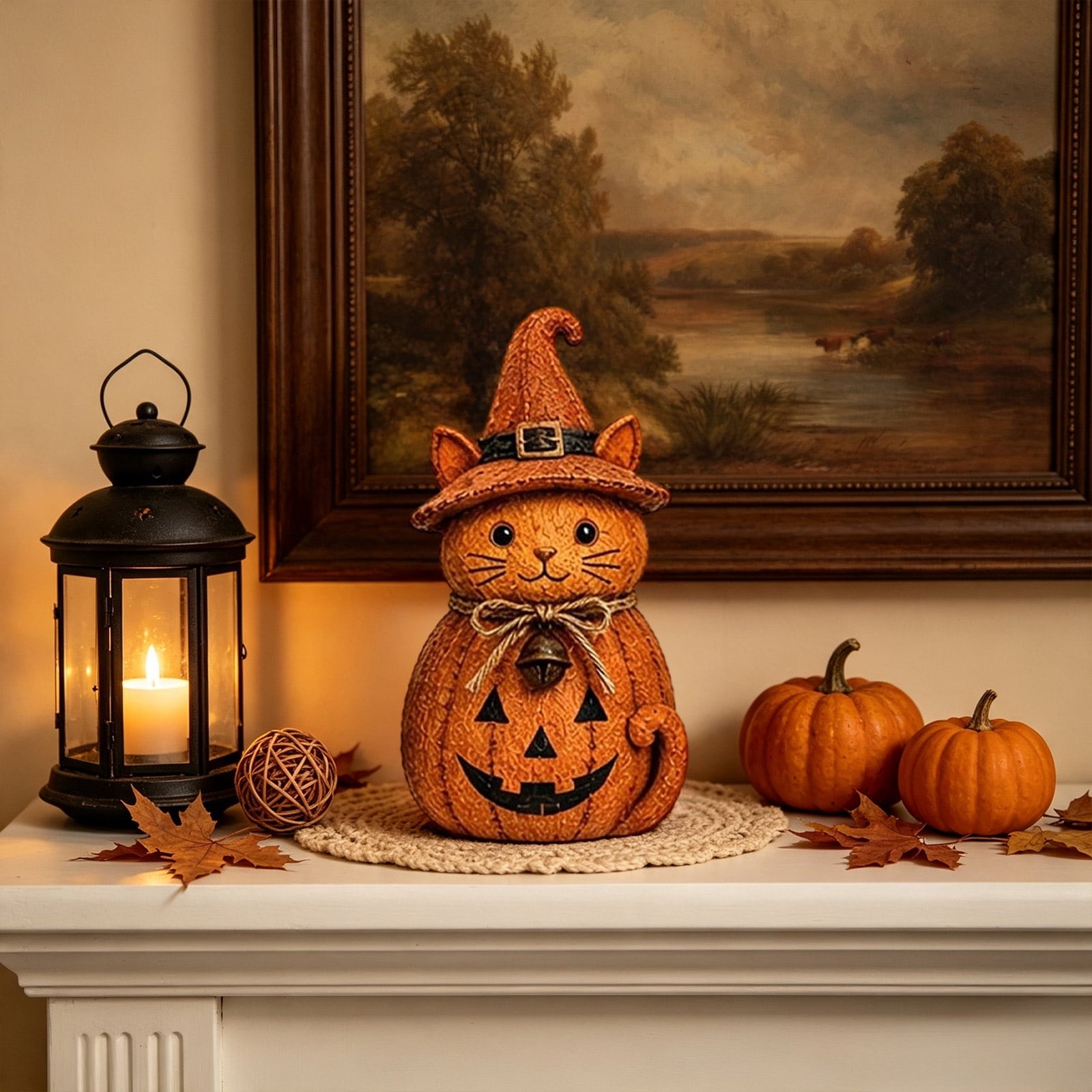 Spooksy™ PLLFRLRT Cute Witch Hat Ornaments Halloween Decorations Indoor Home Decor Tabletop Ornaments Vintage Decors