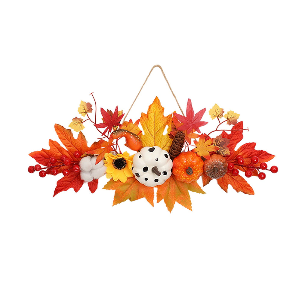 Spooksy™ Gaecuw Halloween Maple Leaf Pumpkin Hanging Ornament Fall Festival Wall Decor for Front Door Party Indoor Supplies