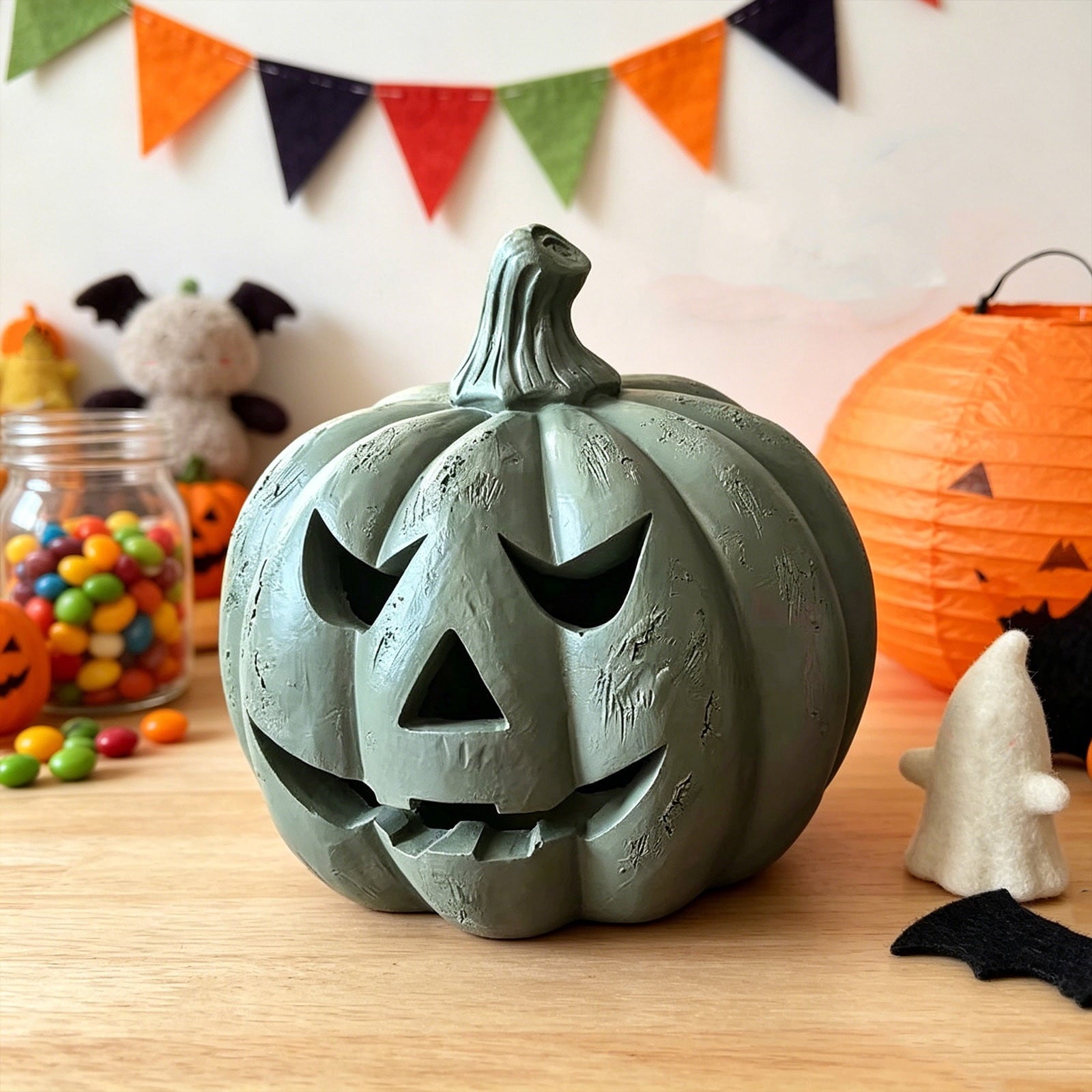 Spooksy™ Bwomeauty Halloween Gifts, 1pc Resin Pumpkin Ornaments - Suitable For Holiday Decoration, Holiday Decor