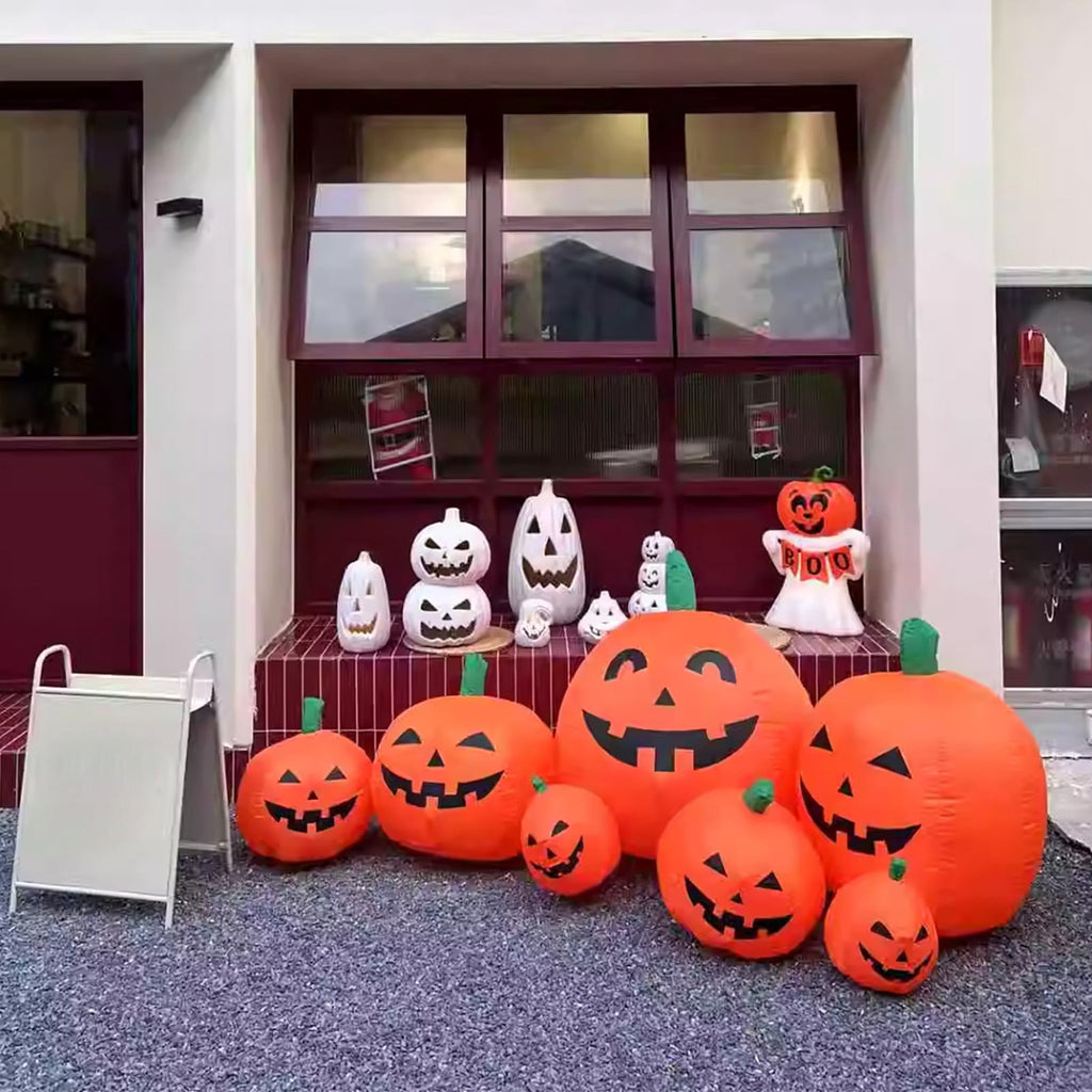 Spooksy™ YIKA Halloween Decoration Halloween Pumpkin Inflatable 2.2m 7 Pumpkin Ghost Halloween Decoration Halloween Ornaments