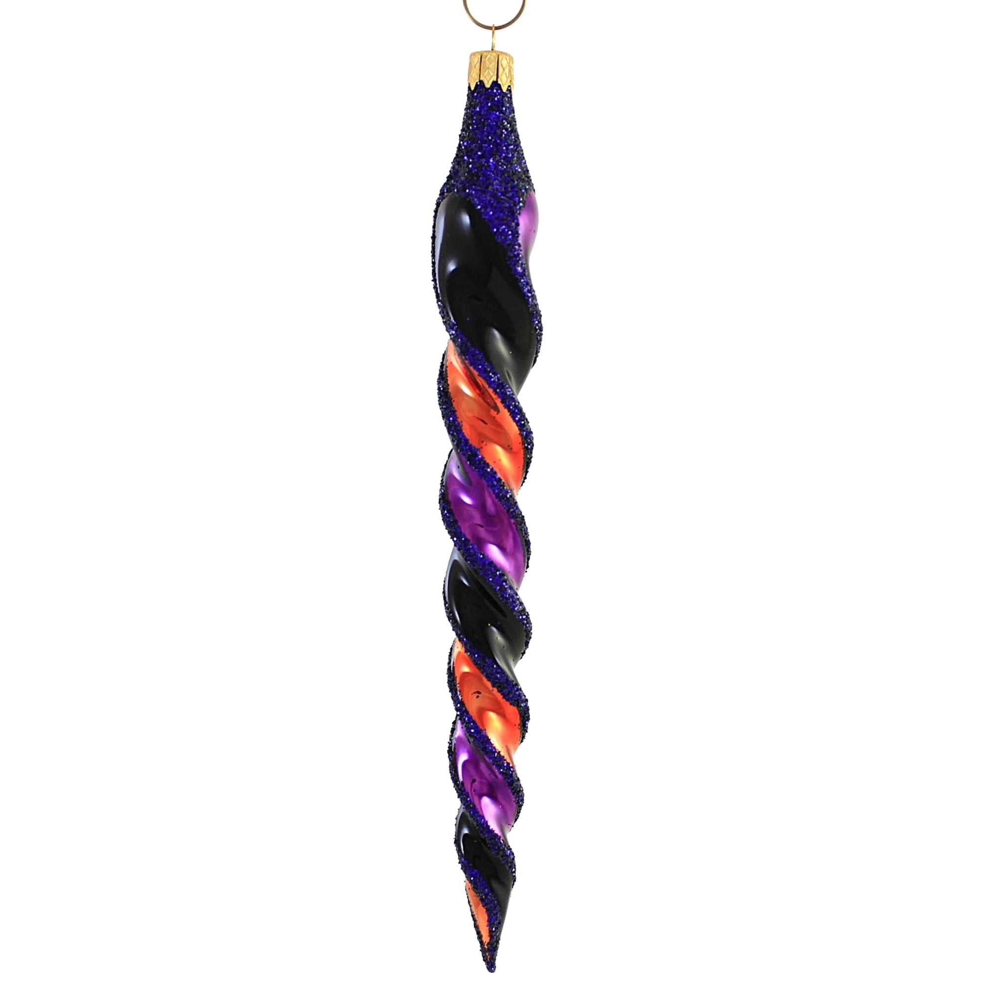 Spooksy™ Sbk Gifts Holiday Orange Black Purple Twist Set/3 Halloween Ornament Retro