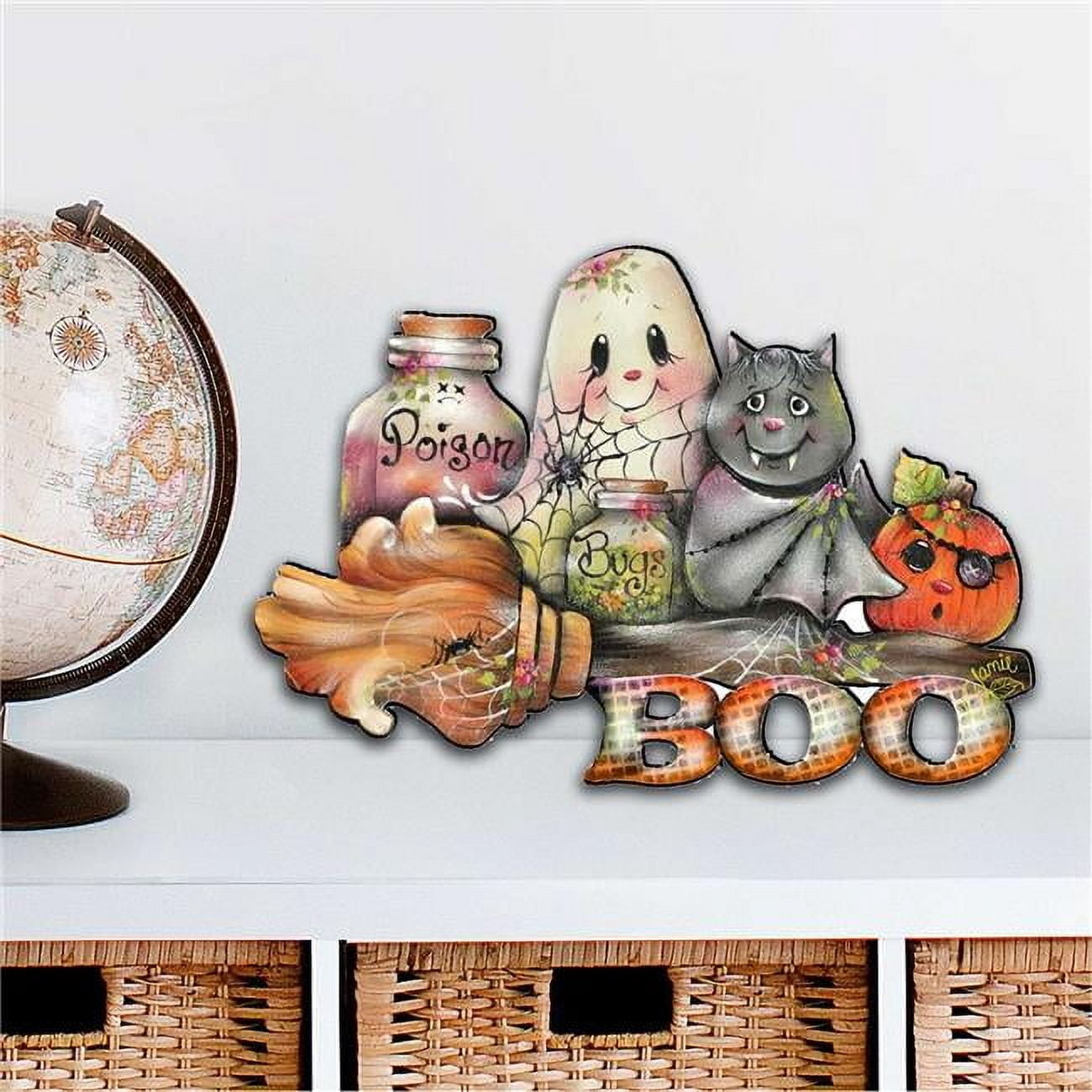 Spooksy™ 12 x 9 in. Brunhildas Broom Halloween Outdoor Decor Large Ornaments