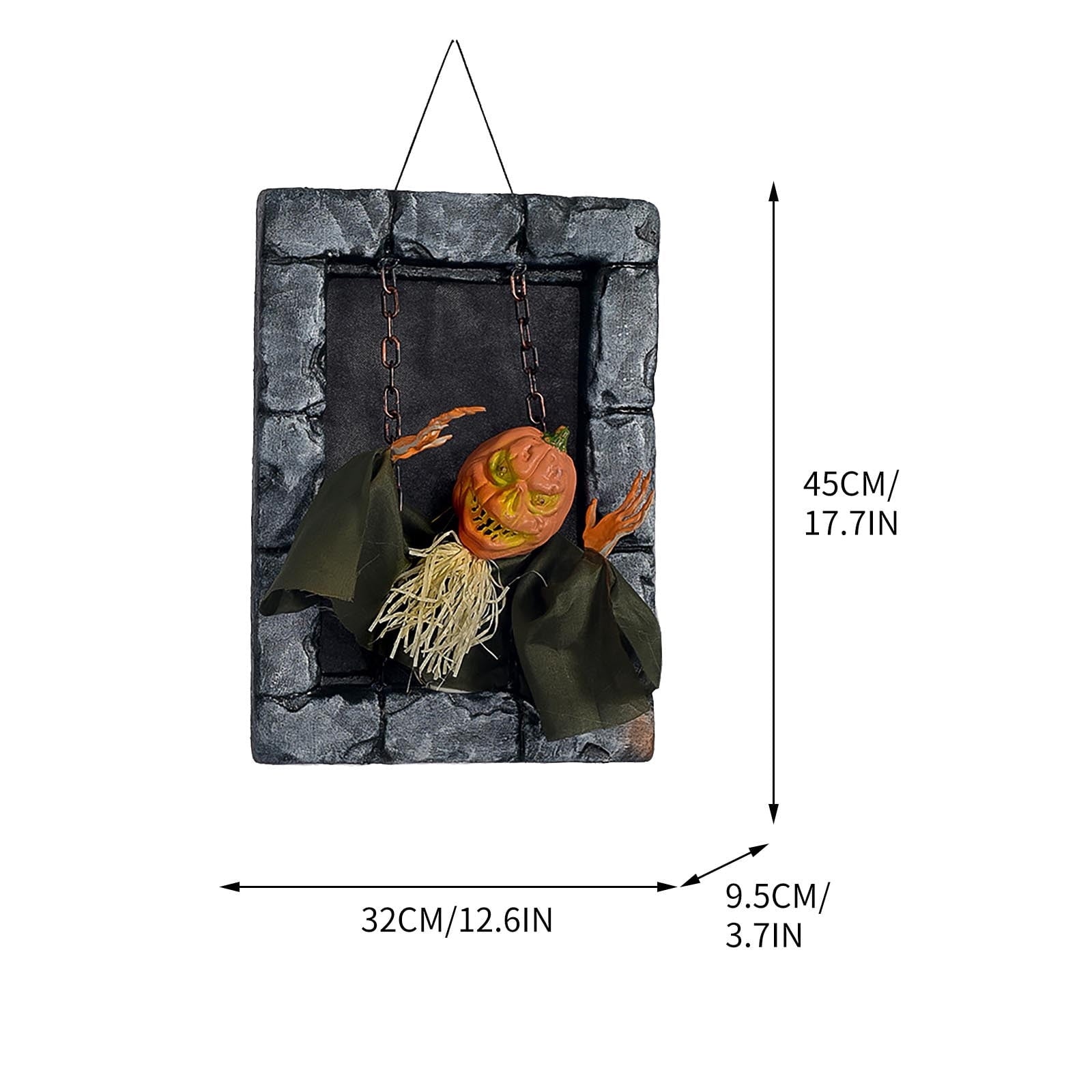Spooksy™ HOZVOMI Motion-Activated Halloween Tombstone Decoration - Hanging Ornament with Glowing LED & Screaming Sound Effects for Spooky Outdoor Indoor Decor