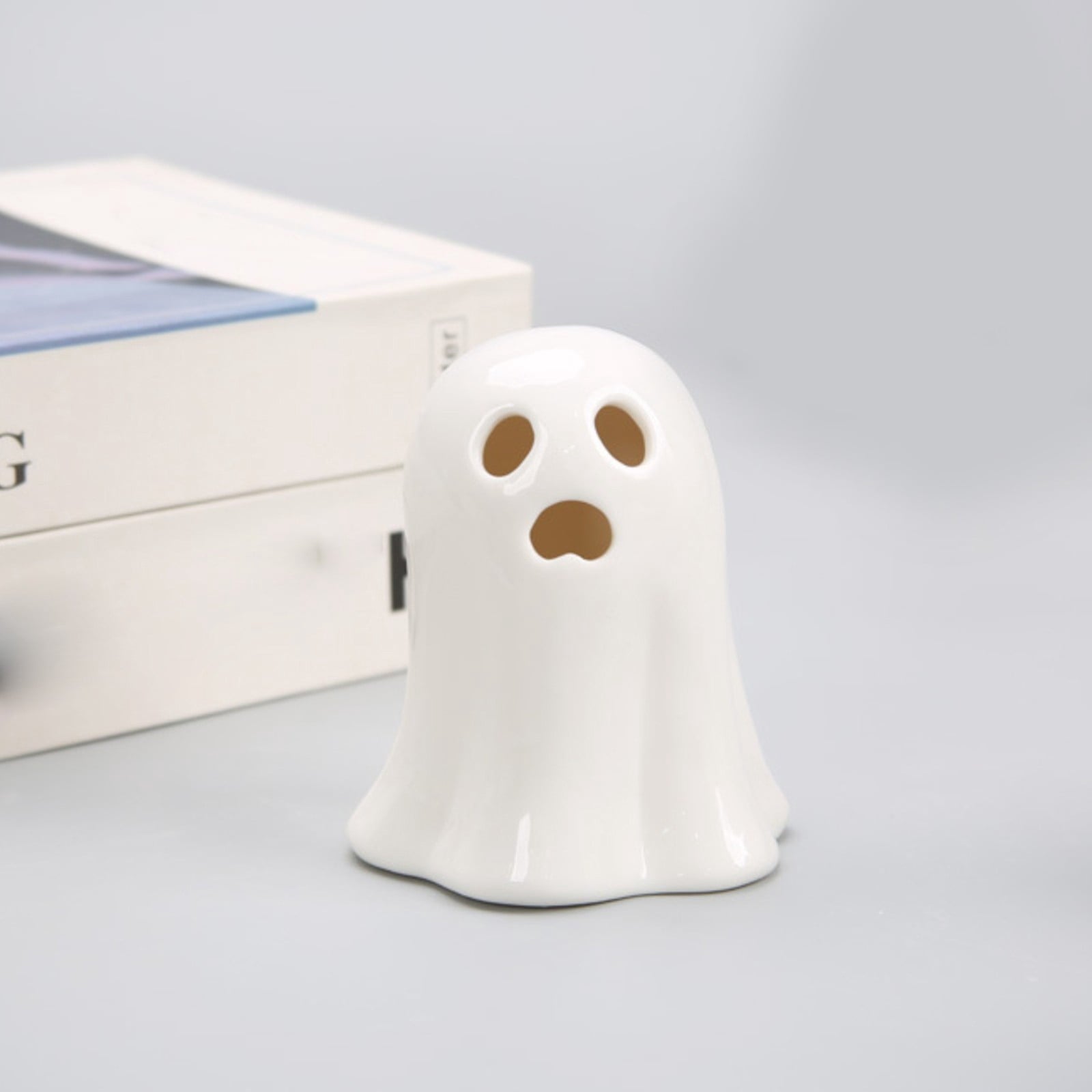 Spooksy™ 3 Pcs Halloween Spooky Ghost Ornaments â?? Warm Glow with Eerie Eyes, Halloween Decorations for Snack Tables, Dessert Stations & Halloween Party Setups â?? perfect for Costume Parties with spooky setups