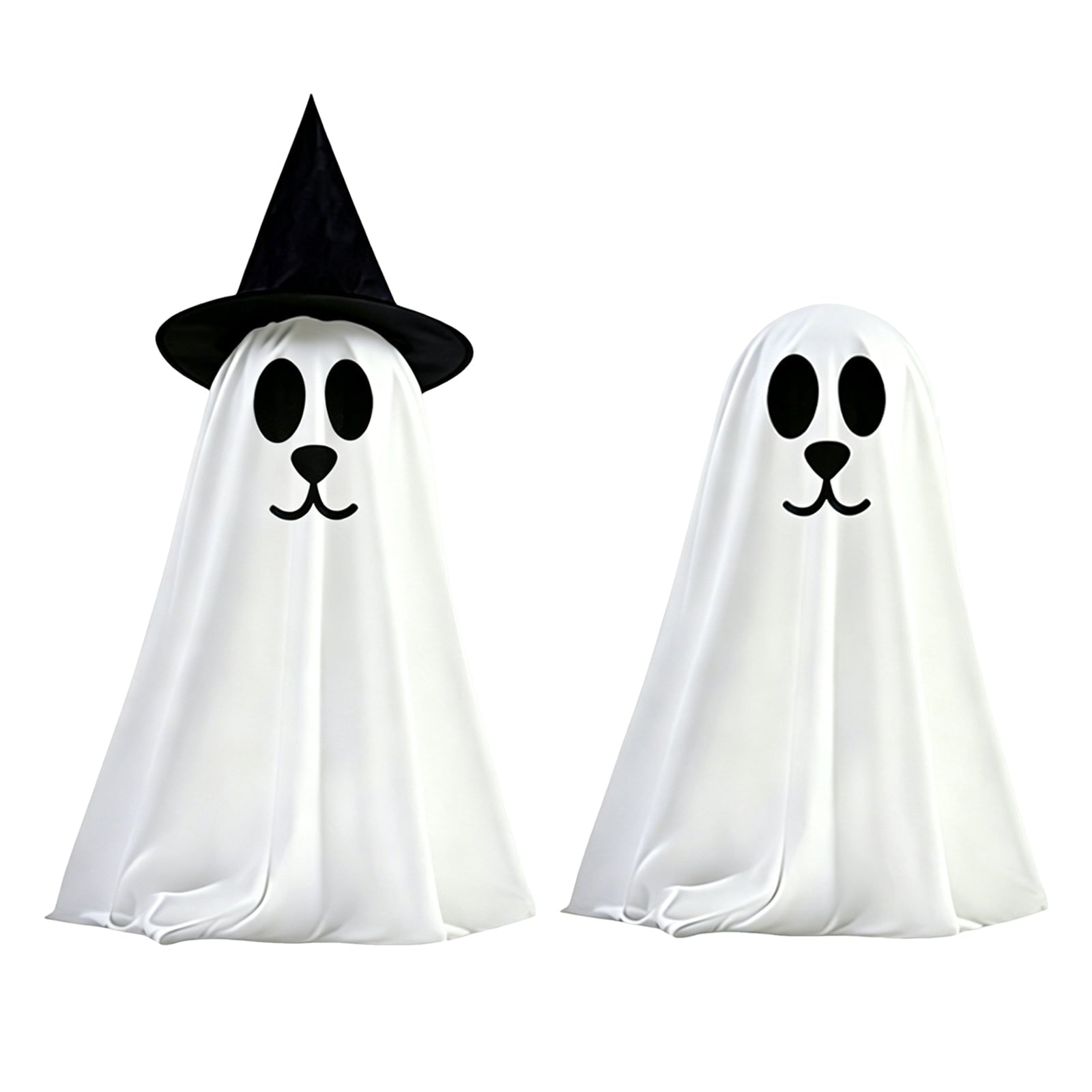 Spooksy™ 2 Pack Standing Ghost Dog Halloween Decorations, Cute Spooky Yard Lawn Porch Decor, Weather Resistant Plastic Figurines for Outdoor Indoor Home Party Display