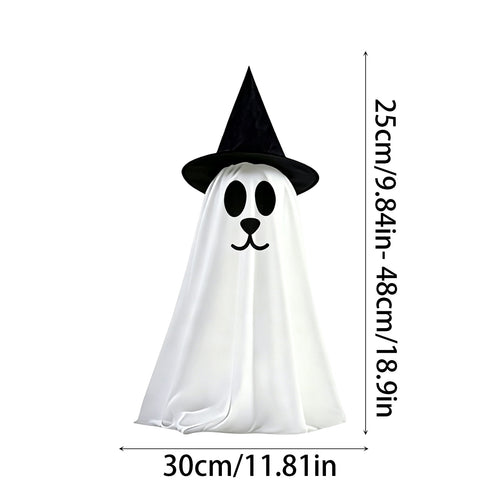 Spooksy™ 2 Pack Standing Ghost Dog Halloween Decorations, Cute Spooky Yard Lawn Porch Decor, Weather Resistant Plastic Figurines for Outdoor Indoor Home Party Display