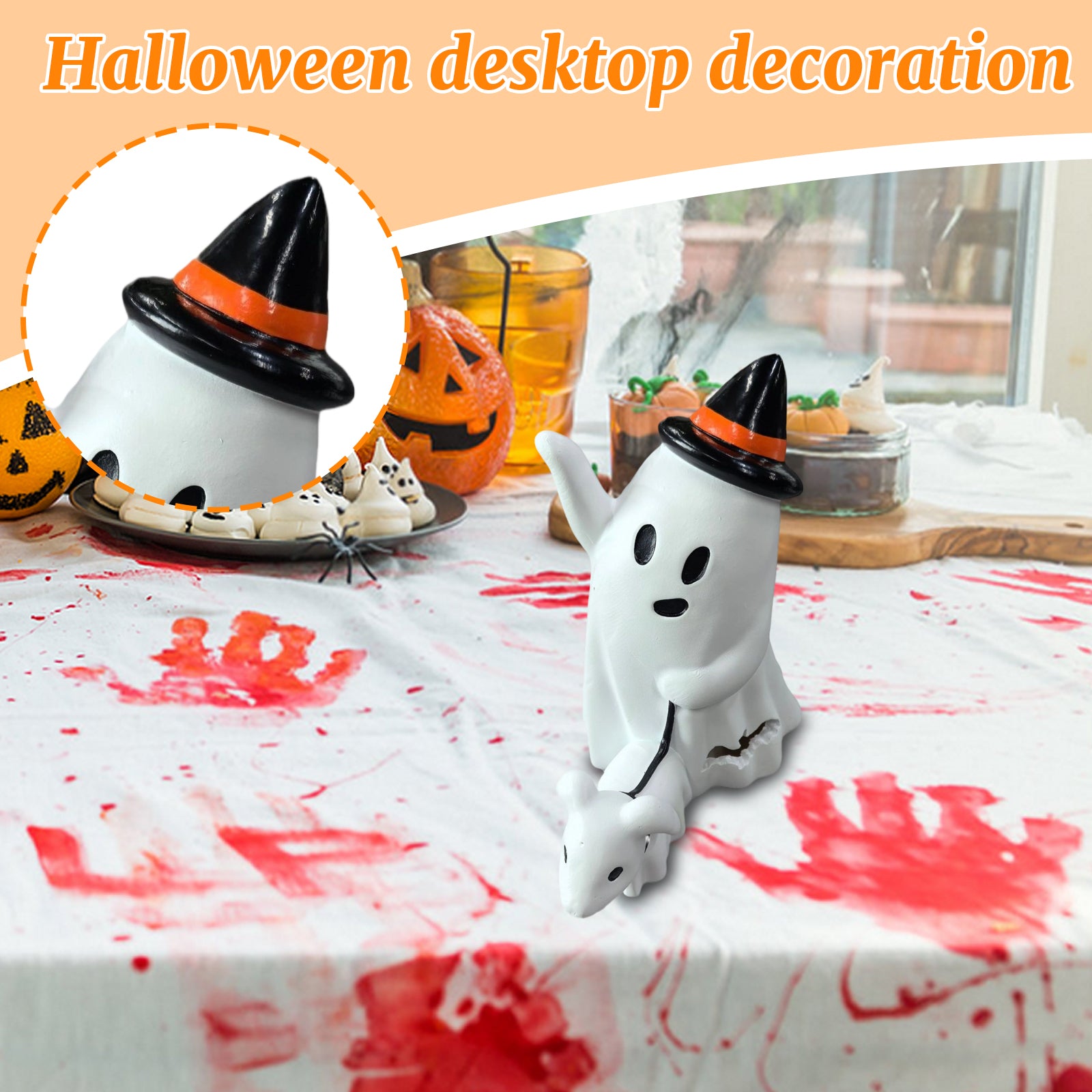 Spooksy™ Halloween Creepy Ghost Dog Walking Ornaments â?? Creative Shape with Haunted Shadows, Halloween Decorations for Halloween Parties & Trick or Treat Nights â?? great for Costume Parties with spooky setups