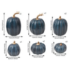 Spooksy™ Blue Artificial Pumpkins Decor Foam Pumpkin Ornament Fall Harvest Thanksgiving Halloween Mantel Tiered Tray Table Centerpiece Home Decoration Speckled Rustic Display Accent