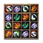 Spooksy™ The Face of Spooky Horror 16 Piece Ornament Shatterproof Bundle Set, Halloween Pumpkin, Zombie, and Goblin