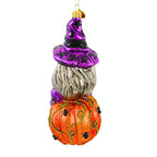 Spooksy™ Blu Bom Witch On A Pumpkin Glass Ornament Halloween Jol Wicked 2022115