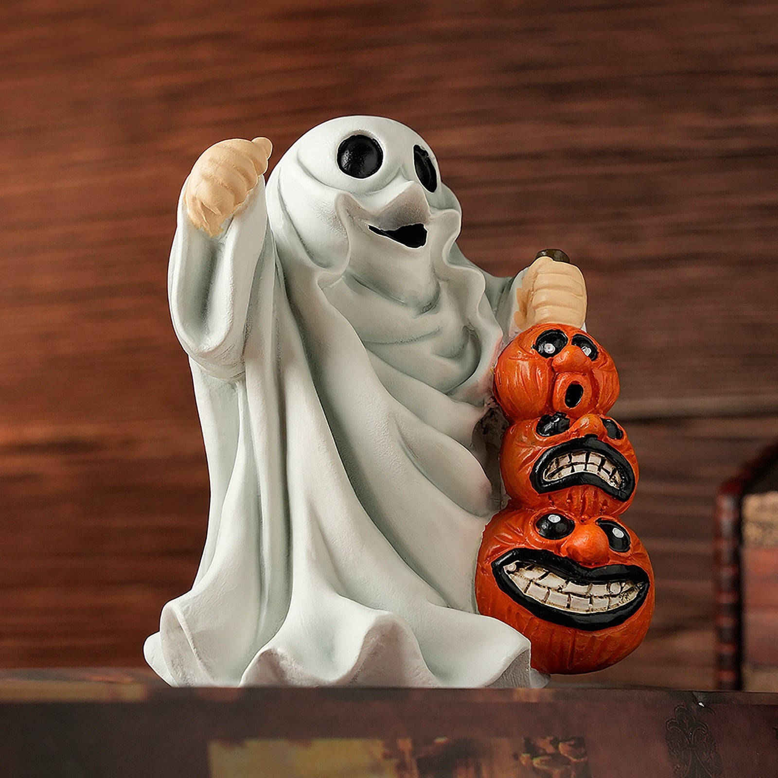 Spooksy™ Halloween Haunted Ghost Pumpkin Ornaments â?? Bold Silhouettes with Creepy Shadows, Halloween Decorations for Snack Tables, Dessert Stations & Halloween Party Setups â?? great for Halloween Parties