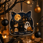 Spooksy™ Haunted House Cats Acrylic Halloween Hanging Ornament
