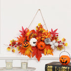 Spooksy™ Gaecuw Halloween Maple Leaf Pumpkin Wall Hanging Ornament Fall Festival Decor for Front Door Party Indoor Supplies
