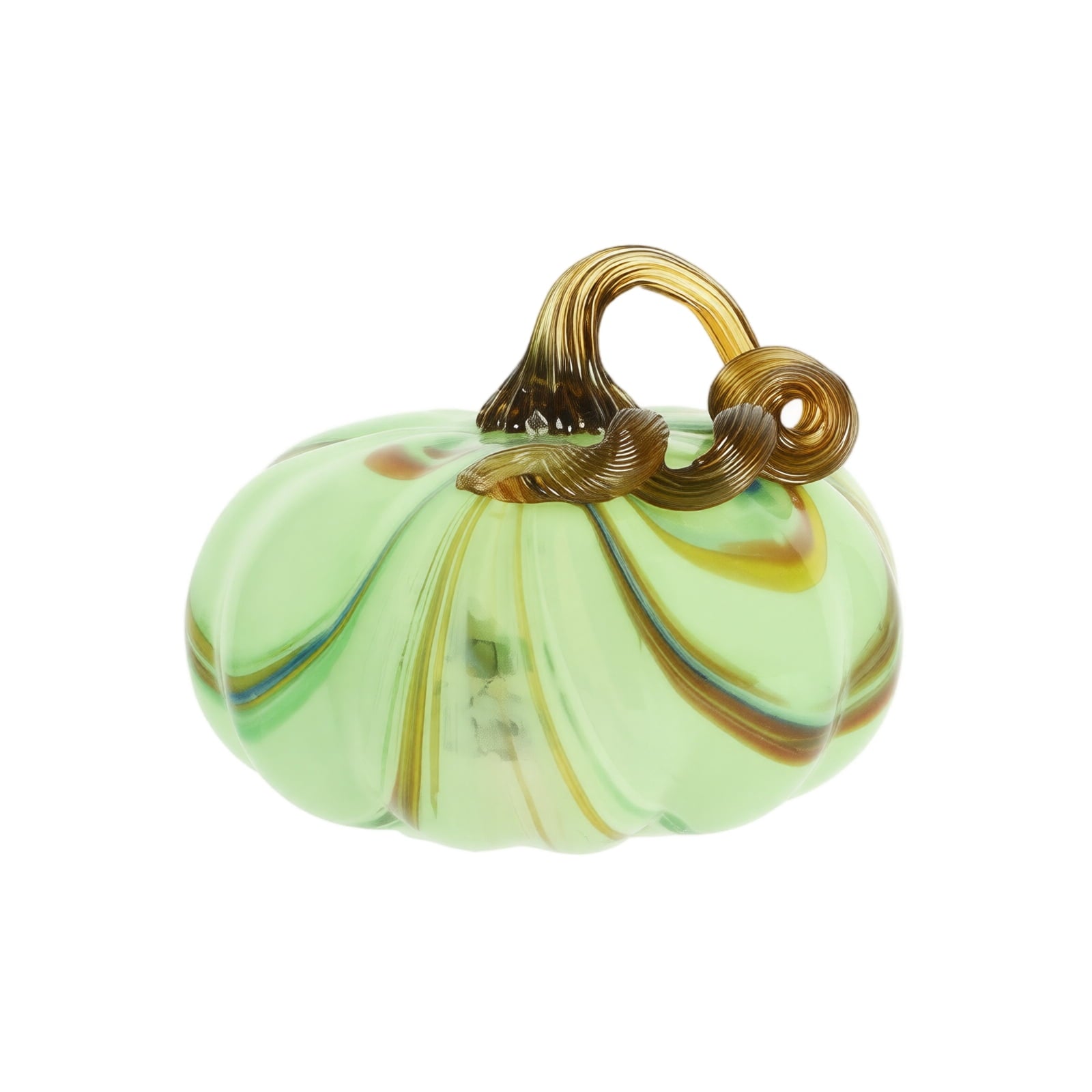 Spooksy™ Hand Blown Glass Pumpkin Figurines Halloween Decorations - Colorful Halloween Pumpkin Ornaments with Unique Swirl Patterns, Festive Tabletop & Tree Hanging Decoration