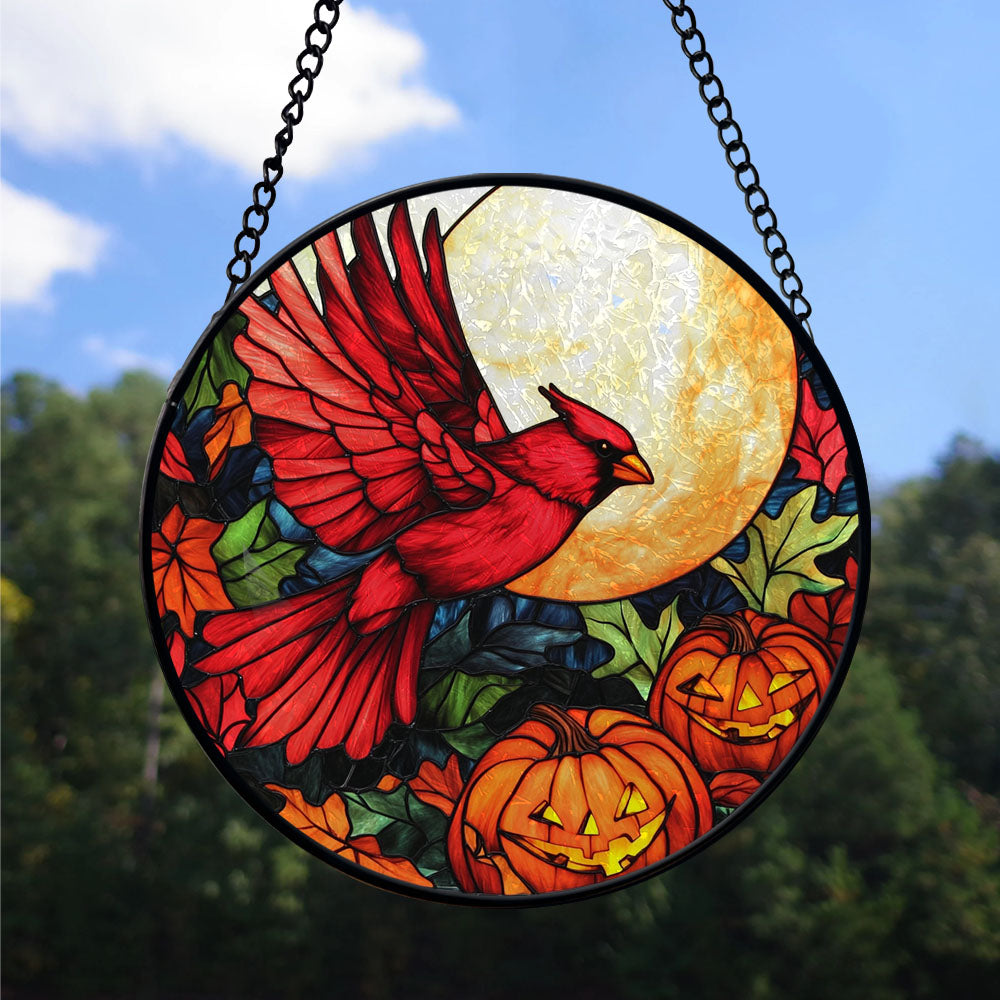 Spooksy™ Christmas Gift Set - Halloween Cardinal Christmas Stained Glass Hanging Ornament - Durable Glossy Tree Decor, Xmas Gift for Family & Friends, 2025 Edition