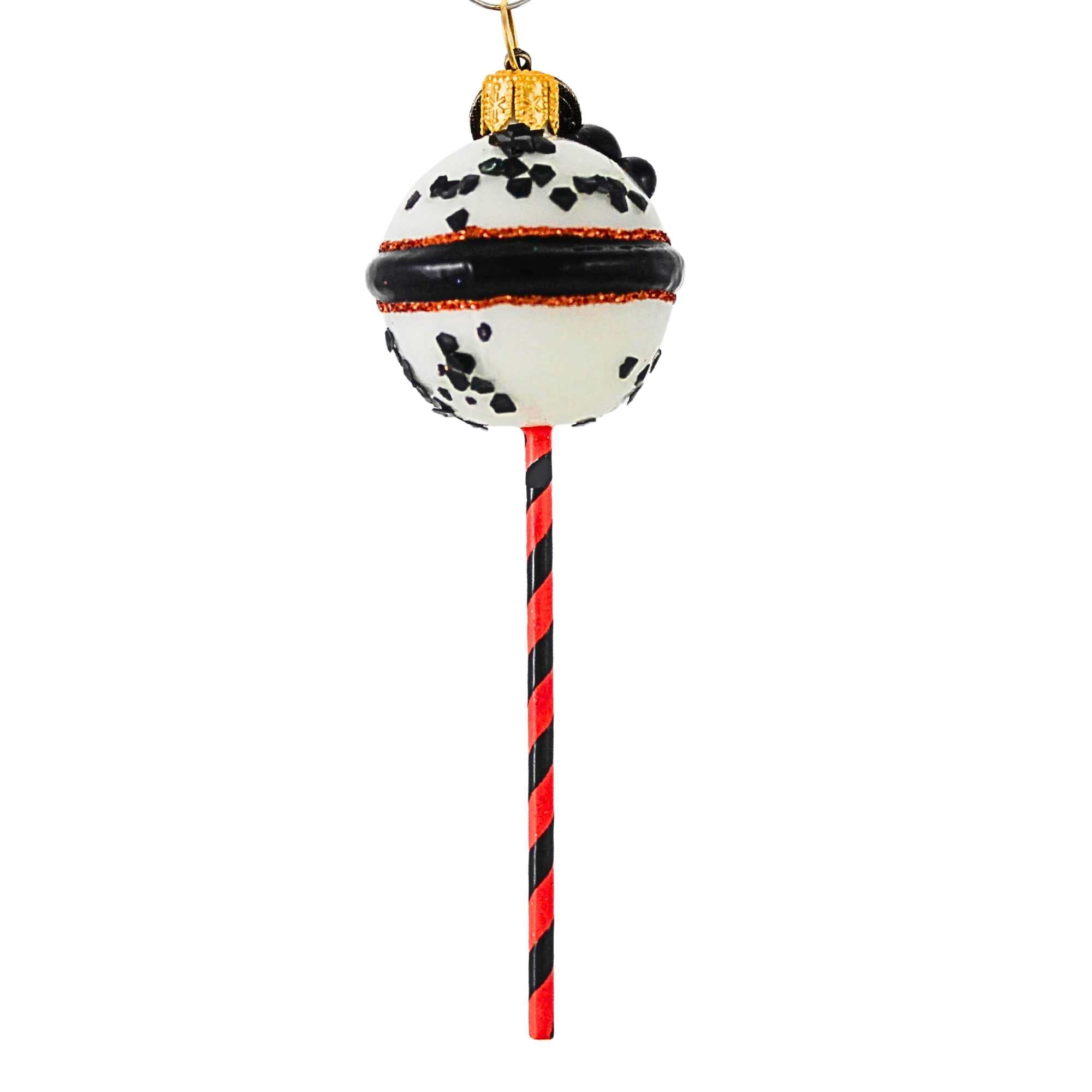 Spooksy™ Blu Bom Black White Spider Cake Pop Glass Ornament Halloween Sweets 2022135