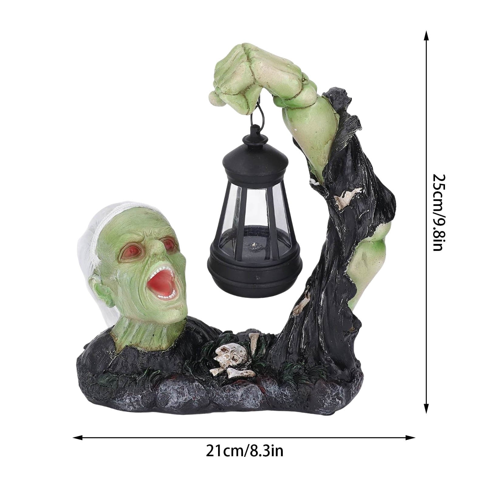 Spooksy™ SUYOLL Halloween Solar Powered Resin Desktop Ornament Decorative Light For Home Party Figurine