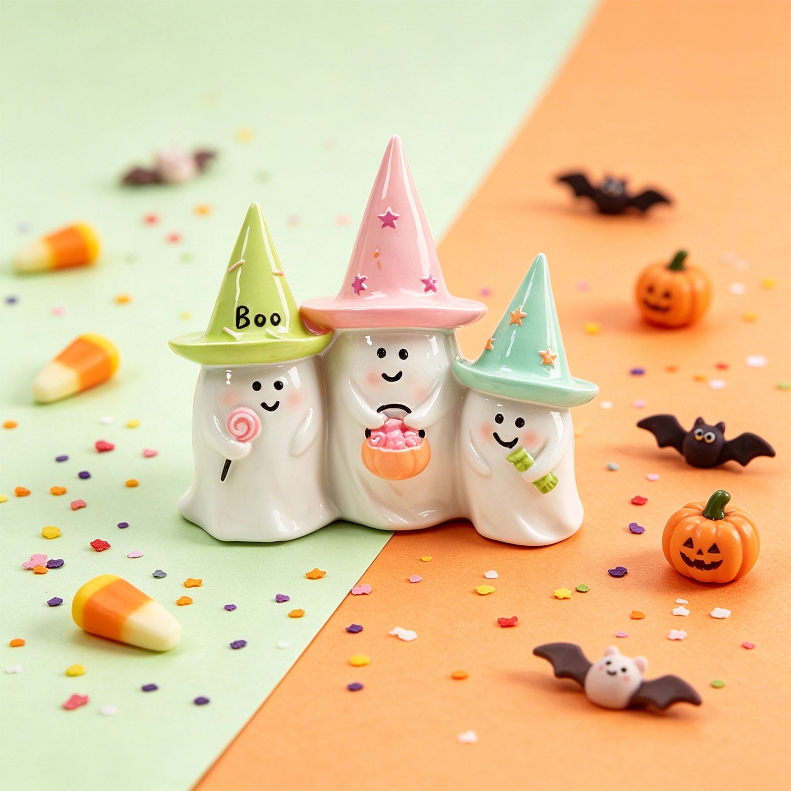 Spooksy™ Vintage Ghost Resin Figurine Halloween Spooky Decor Desktop Ornament For Home Party Shelf Display Gift