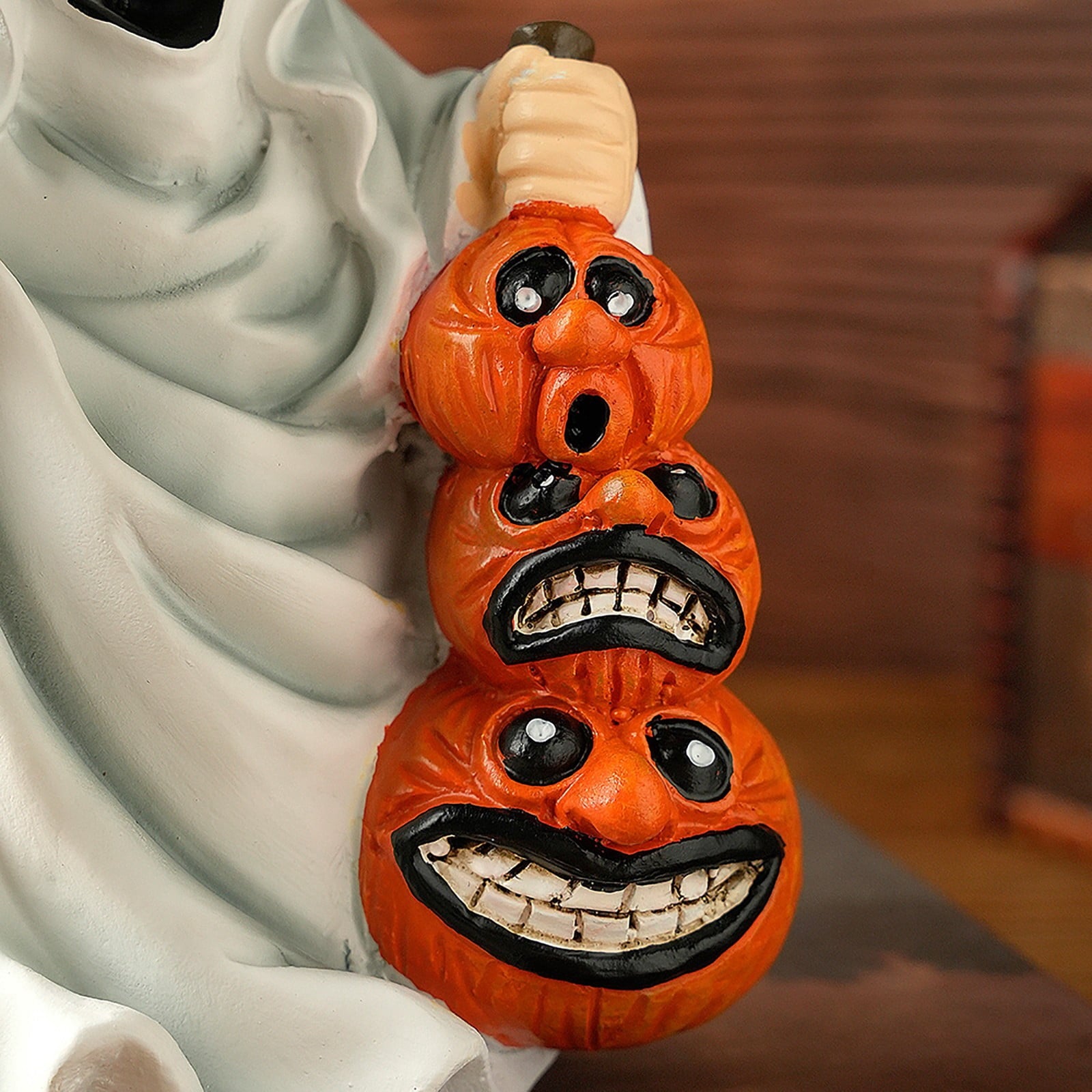 Spooksy™ Halloween Haunted Ghost Pumpkin Ornaments â?? Bold Silhouettes with Creepy Shadows, Halloween Decorations for Snack Tables, Dessert Stations & Halloween Party Setups â?? great for Halloween Parties