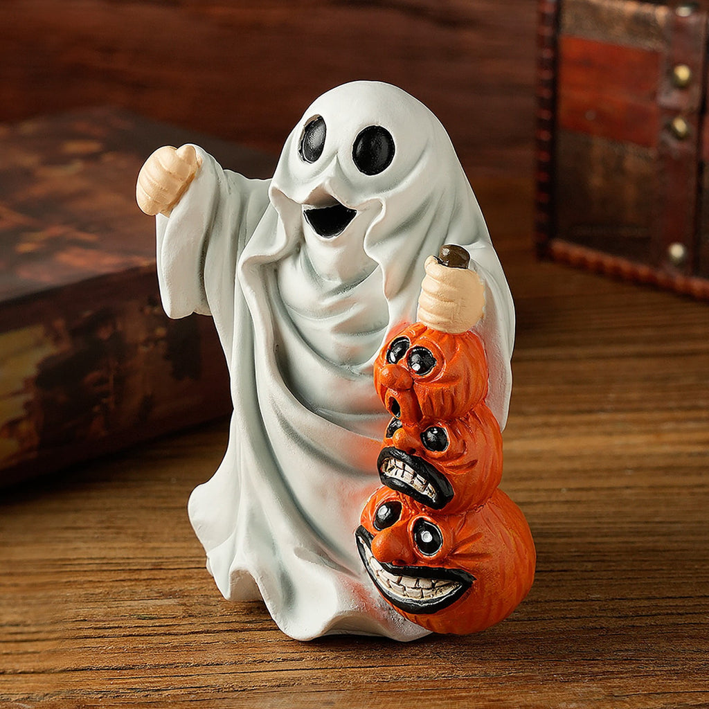 Spooksy™ Halloween Haunted Ghost Pumpkin Ornaments â?? Bold Silhouettes with Creepy Shadows, Halloween Decorations for Snack Tables, Dessert Stations & Halloween Party Setups â?? great for Halloween Parties