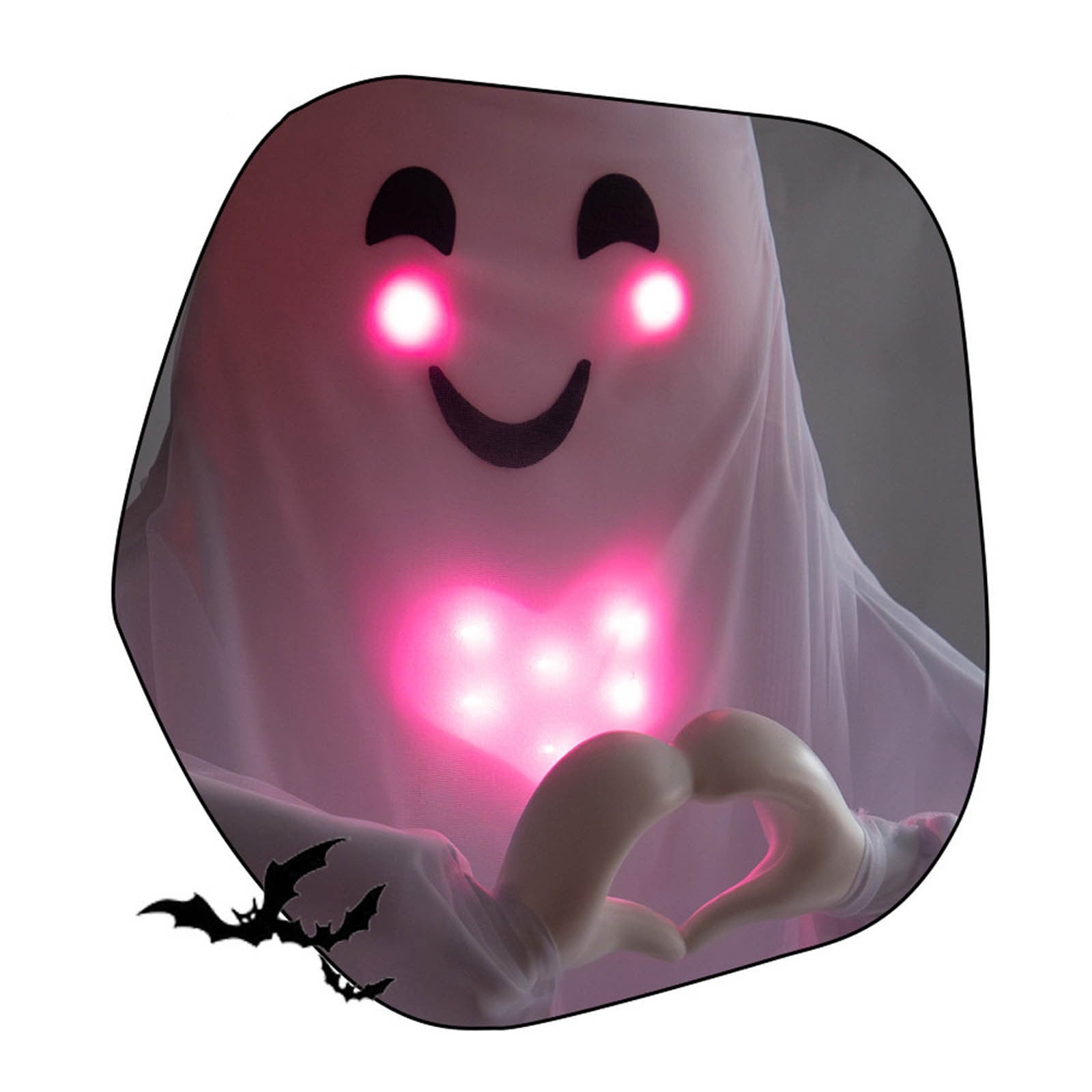 Spooksy™ Roiihwy Halloween Decorations White Ghost Ornament, Voice Activated Talking, Indoor Outdoor Decorative, 43.3x18.9x7.9in Multicolor