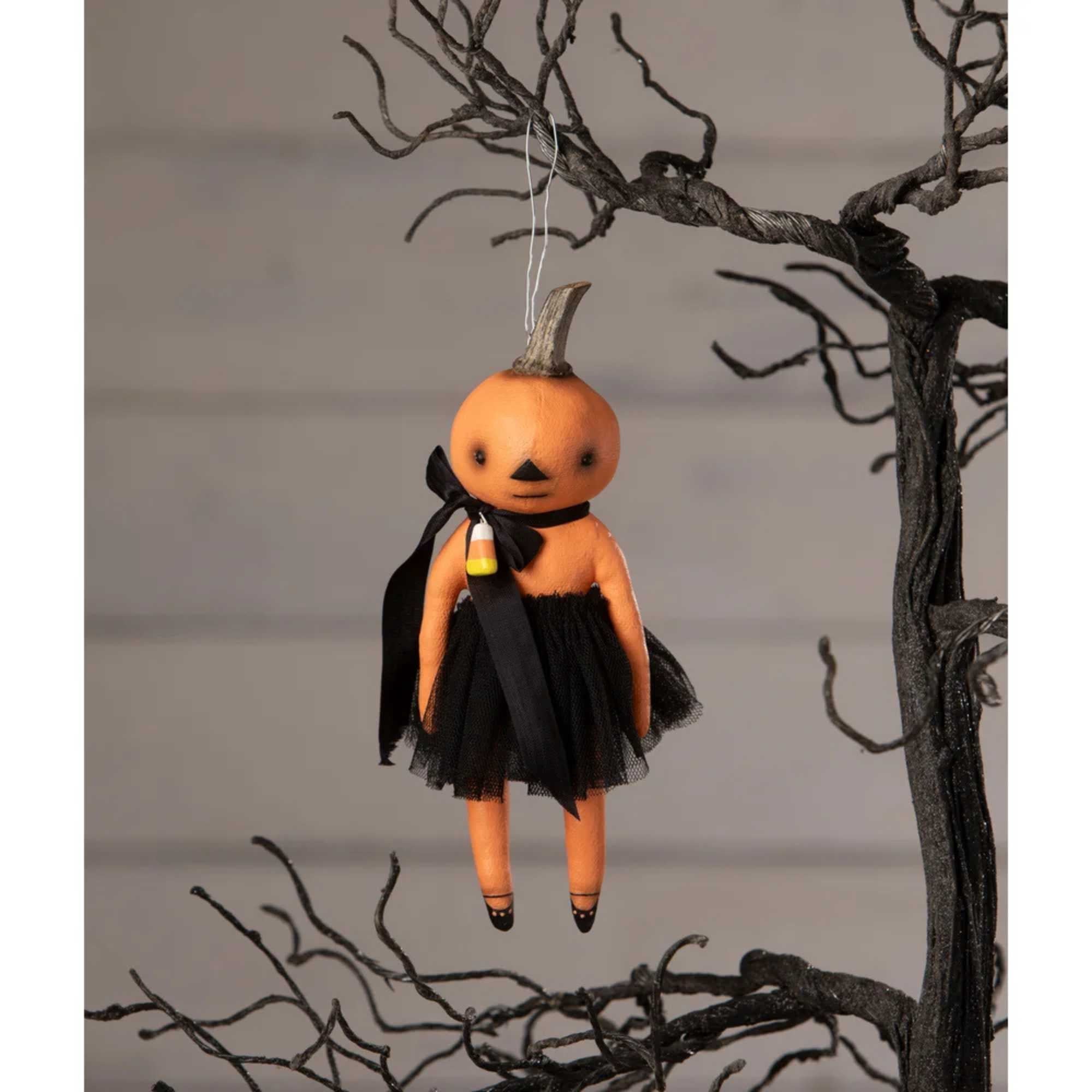 Spooksy™ 7.75In Tabitha Pumpkin Ornament, Polyresin, Halloween Figurine