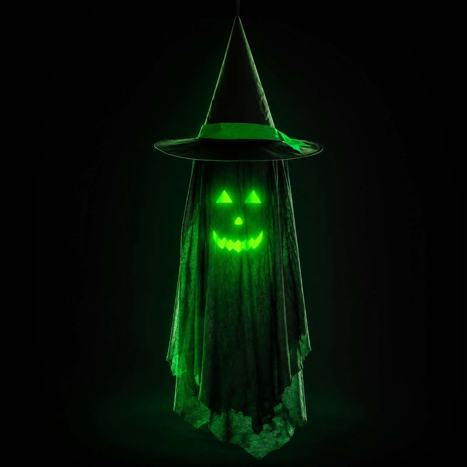 Spooksy™ Halloween Ghost Glow in Dark Outdoor Hanging Ornament 11.8 Inch - Spooky Luminous Pendant with Expressive Face for Yard Porch Tree Party Decor