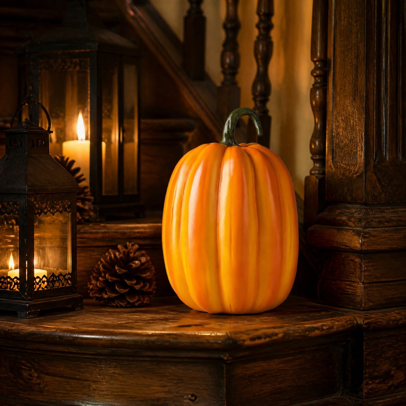 Spooksy™ GIPQJK Summerween Simulated Creative Pumpkin Resin Craft Ornament for Halloween Decorative Autumn Home Decoration Outdoor Garden Party Supply Artistic DIY Craft Gift for Fall Season C