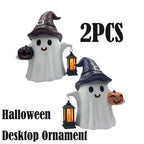 Spooksy™ 2pcs 9.8inch Halloween Decorations Pumpkin Decoration Desktop Ornament For Home Party Decoration Holiday Festive