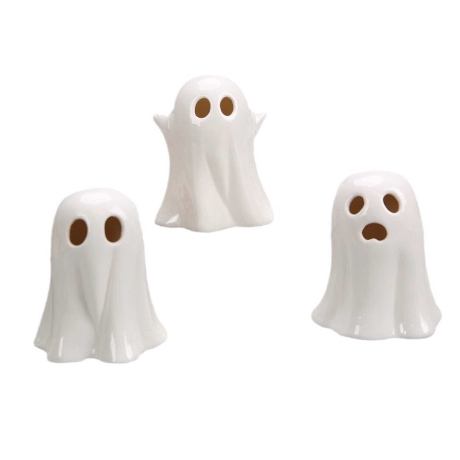 Spooksy™ 3 Pcs Halloween Spooky Ghost Ornaments â?? Warm Glow with Eerie Eyes, Halloween Decorations for Snack Tables, Dessert Stations & Halloween Party Setups â?? perfect for Costume Parties with spooky setups