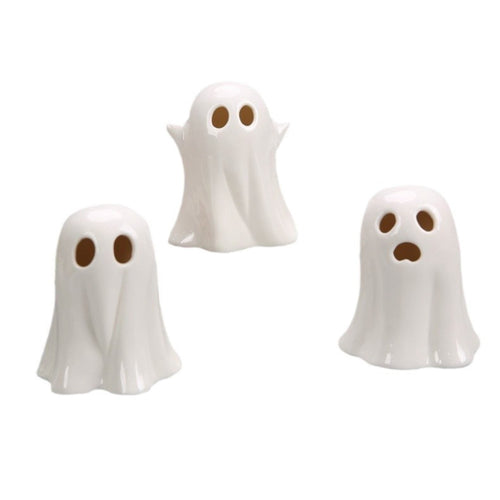 Spooksy™ 3 Pcs Halloween Spooky Ghost Ornaments â?? Warm Glow with Eerie Eyes, Halloween Decorations for Snack Tables, Dessert Stations & Halloween Party Setups â?? perfect for Costume Parties with spooky setups