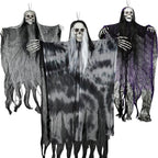 Spooksy™ 3 Pcs Hanging Halloween Skeleton Ghosts Decorations, Halloween Ornaments Outdoor/Indoor, Hanging Grim Reapers Halloween Decorations for Tree Yard Window Garden