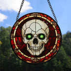 Spooksy™ Couple Christmas Gift - Halloween Vampire Skeletons Spooky Stained Glass Hanging Ornament - Cozy Christmas Tree Decor, Winter Holiday Gift for Mom, Dad, Family, Friends