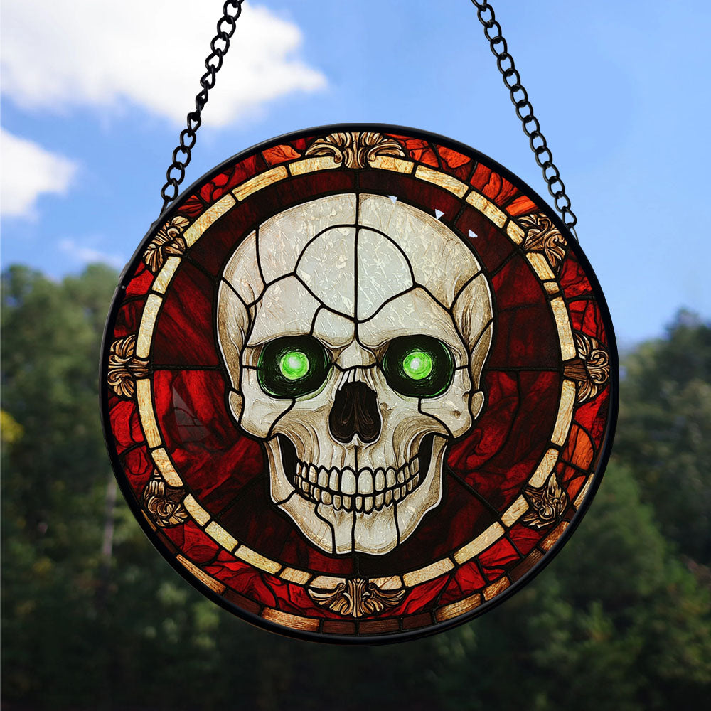 Spooksy™ Couple Christmas Gift - Halloween Vampire Skeletons Spooky Stained Glass Hanging Ornament - Cozy Christmas Tree Decor, Winter Holiday Gift for Mom, Dad, Family, Friends