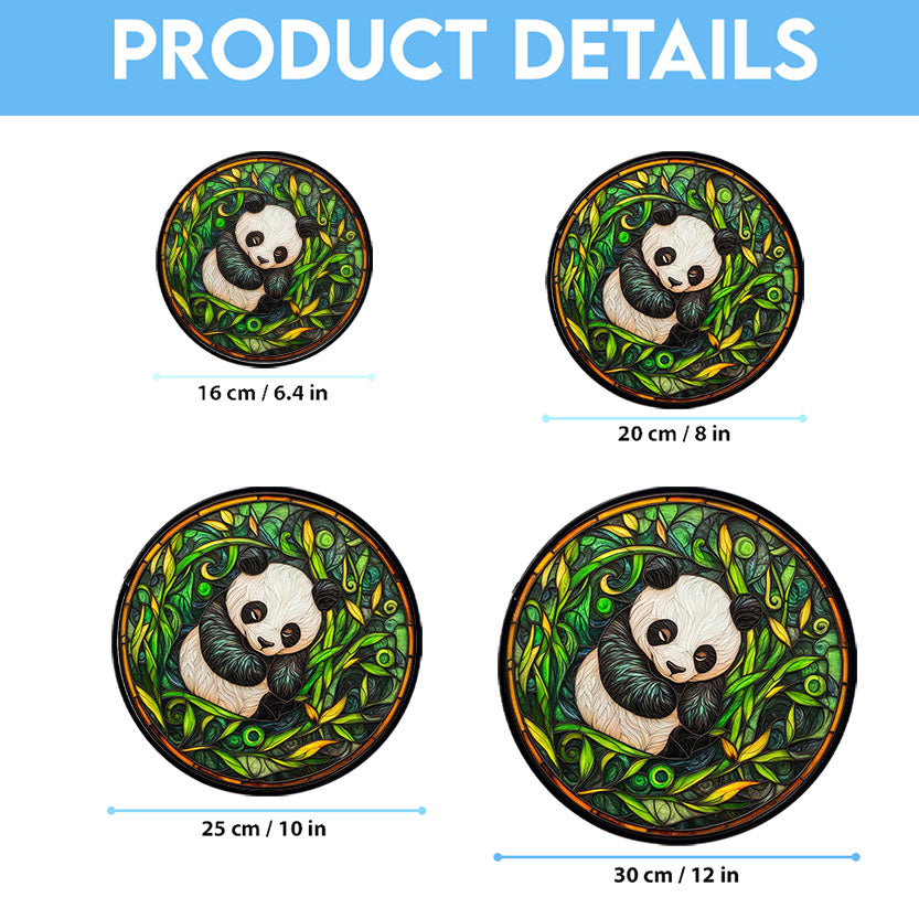 Spooksy™ Boho Panda Among Bamboo Stained Glass Suncatcher Stained Glass Window Hanging Home Decor Garden Halloween Christmas Wedding Housewarming Gifts, Stained Glass Ornament 2025,
