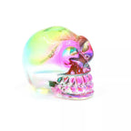 Spooksy™ HOOUN 8pcs 2inch Electroplated Multicolor Carved Skull Crystal Ornaments Halloween