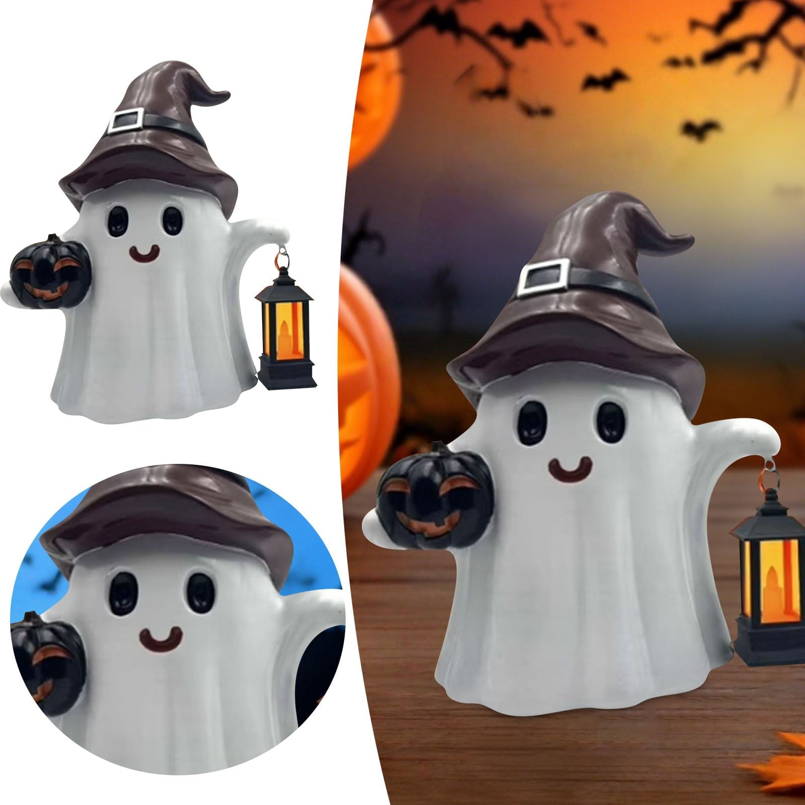 Spooksy™ 2pcs 9.8inch Halloween Decorations Pumpkin Decoration Desktop Ornament For Home Party Decoration Holiday Festive