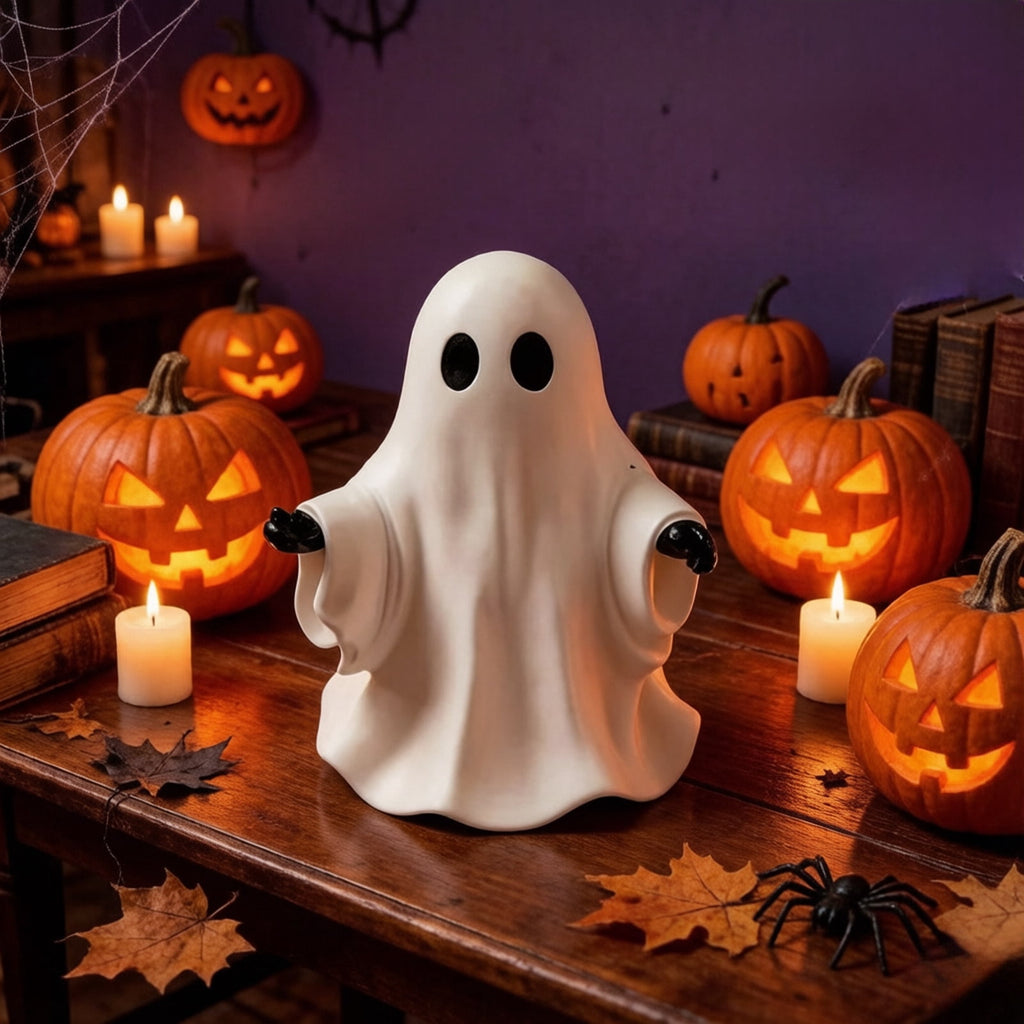 Spooksy™ PLLFRLRT Cute Halloween Decorations Resin Tabletop Statue Ghost Ornaments Mantel Shelf Party Home Decors