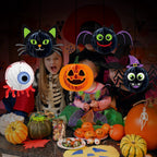 Spooksy™ Halloween Party Decorations 3D Hanging Honeycomb Ornaments Retro Pumpkin Skull Ghost Paper Ornaments Set with Hanging Rope for Indoor Haunted House Ceiling Decor 6 Pcs