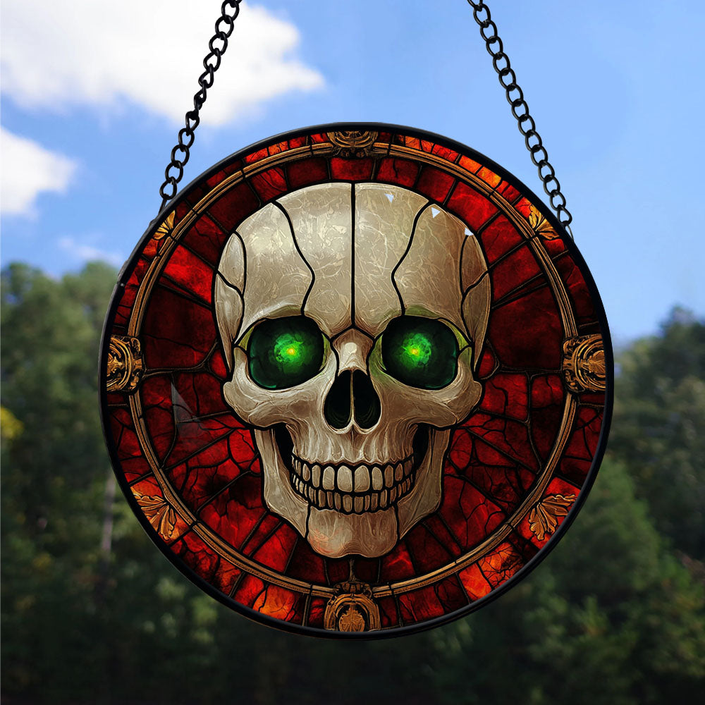 Spooksy™ Mom Christmas Gift - Halloween Vampire Skeletons Spooky Stained Glass Hanging Ornament - Silver & Gold Christmas Tree Decor, Holiday Gift for Family & Friends, Collectible 2025