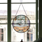 Spooksy™ Keepsake Christmas Gift - Cute Ghost Plant Cute Halloween Ghost Fall Hosting Christmas Stained Glass Hanging Ornament - Heirloom Holiday Tree Decor, Ideal Gift for Mom, Dad, Friends, Family 2025