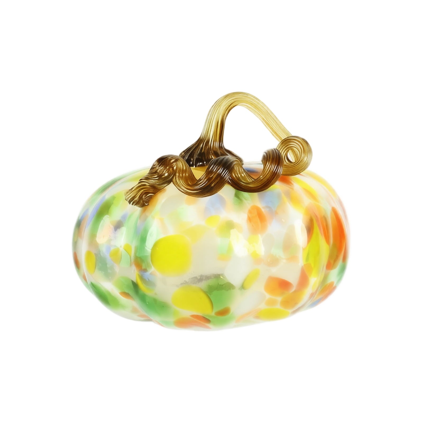 Spooksy™ Hand Blown Glass Pumpkin Figurines Halloween Decorations - Colorful Halloween Pumpkin Ornaments with Unique Swirl Patterns, Festive Tabletop & Tree Hanging Decoration