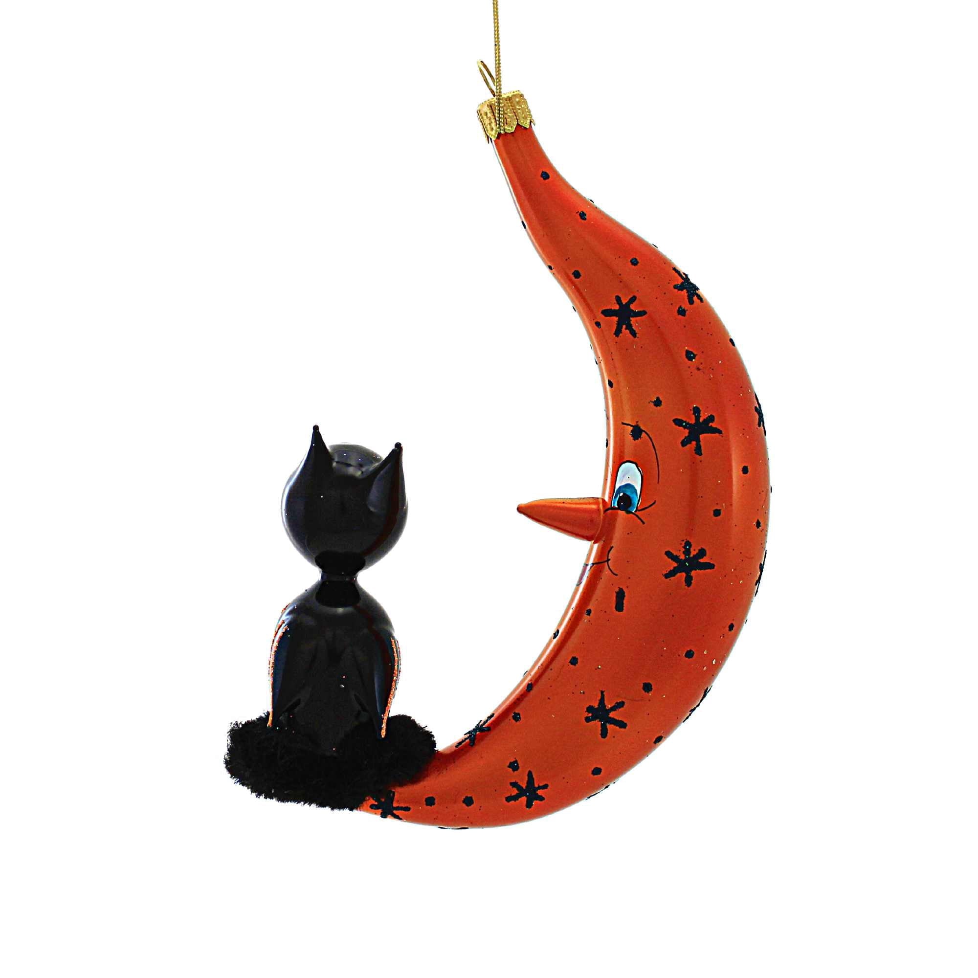 Spooksy™ Santa Land Night Guardian - 1 Glass Ornament 6.00 Inch, Glass - Halloween Ornament Crescent Moon 23D1010