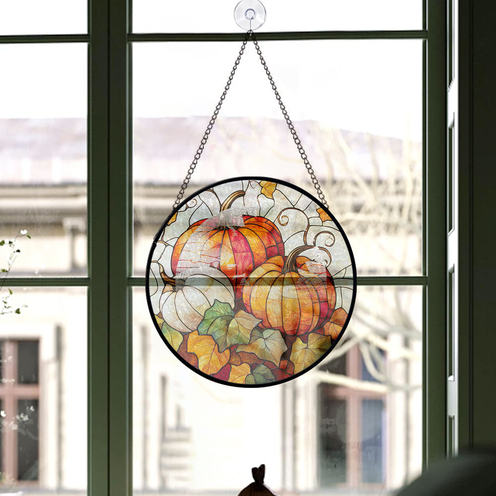 Spooksy™ Premium Christmas Gift - Halloween Orange White Ghosts Spookys Xmas Stained Glass Hanging Ornament - Festive Holiday Tree Decoration, Gift for Family & Friends, Collectible 2025