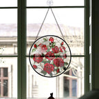 Spooksy™ Cute Christmas Gift - Valentine Rose Halloween Christmas Stained Glass Hanging Ornament - Heirloom Holiday Tree Decor, Ideal Gift for Mom, Dad, Friends, Family 2025